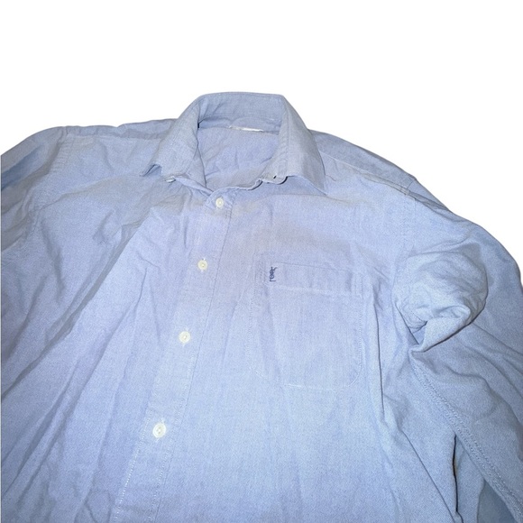 Yves Saint Laurent Sky Blue Collared Button Down Men’s Shirt - Picture 4 of 8